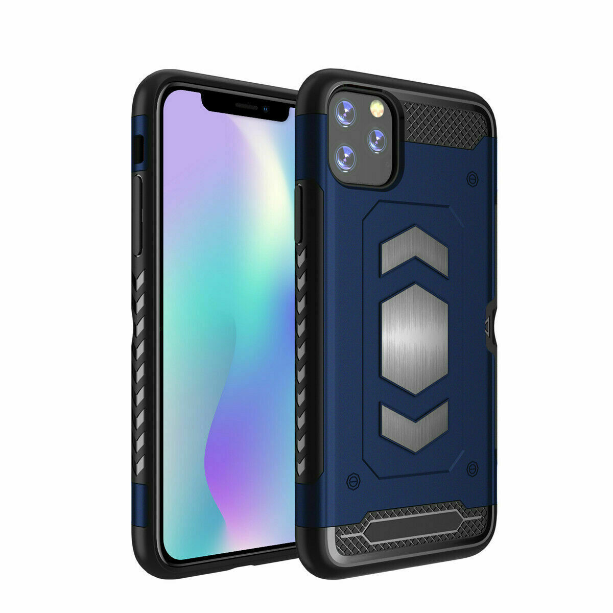 Protectores para celular  para Apple  iPhone 11 Pro Max (6.5) Funda reforzada con porta tarjeta Azul